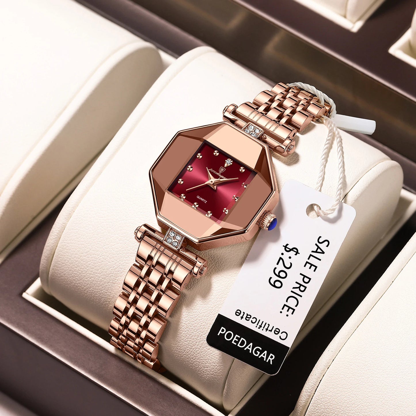 Poedagar Luxusmarke Frauen Uhr Edelstahl Fleck wasserdichte Quarzuhren für Frau Mode einfache Roségold Damen uhr Geschenk
