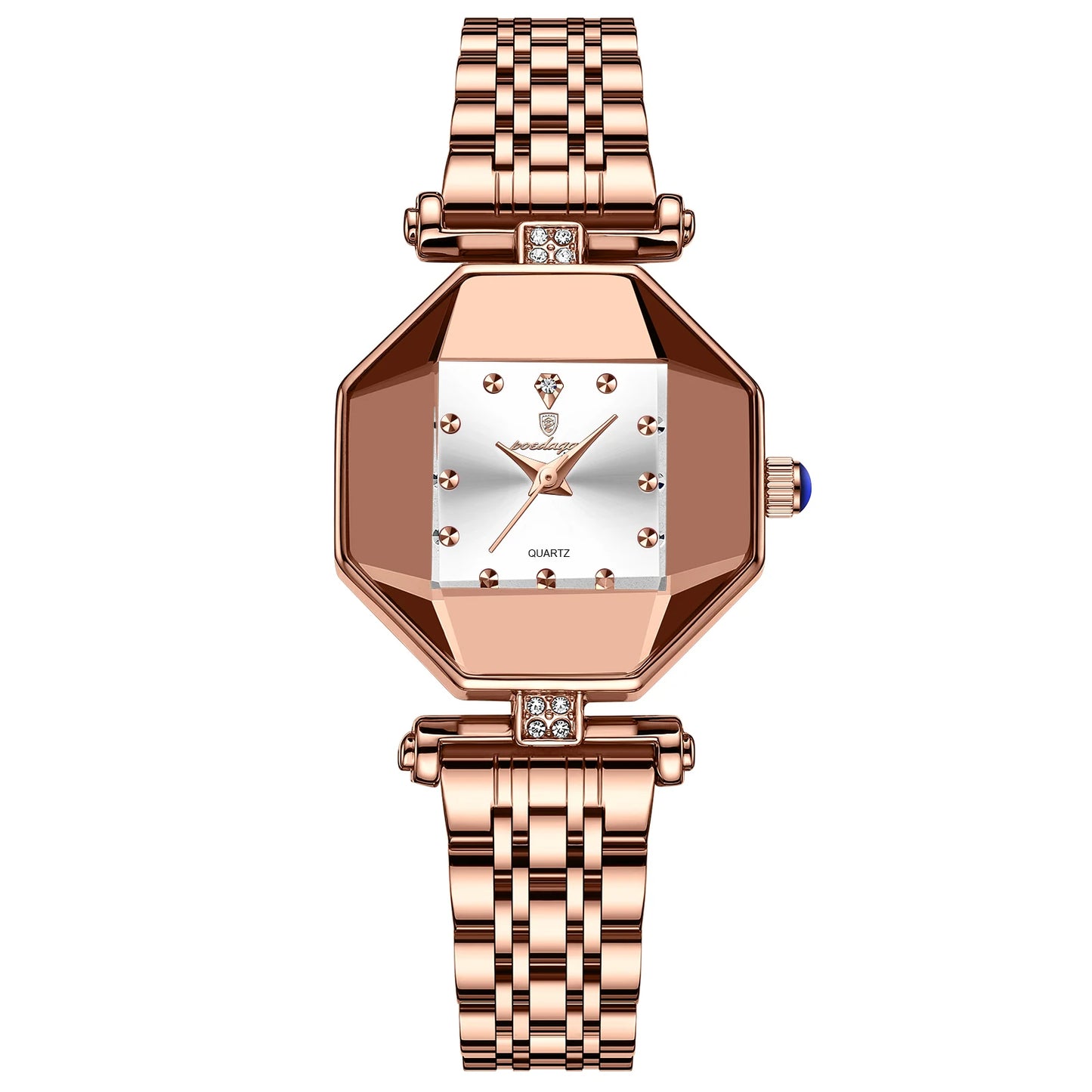 Poedagar Luxusmarke Frauen Uhr Edelstahl Fleck wasserdichte Quarzuhren für Frau Mode einfache Roségold Damen uhr Geschenk
