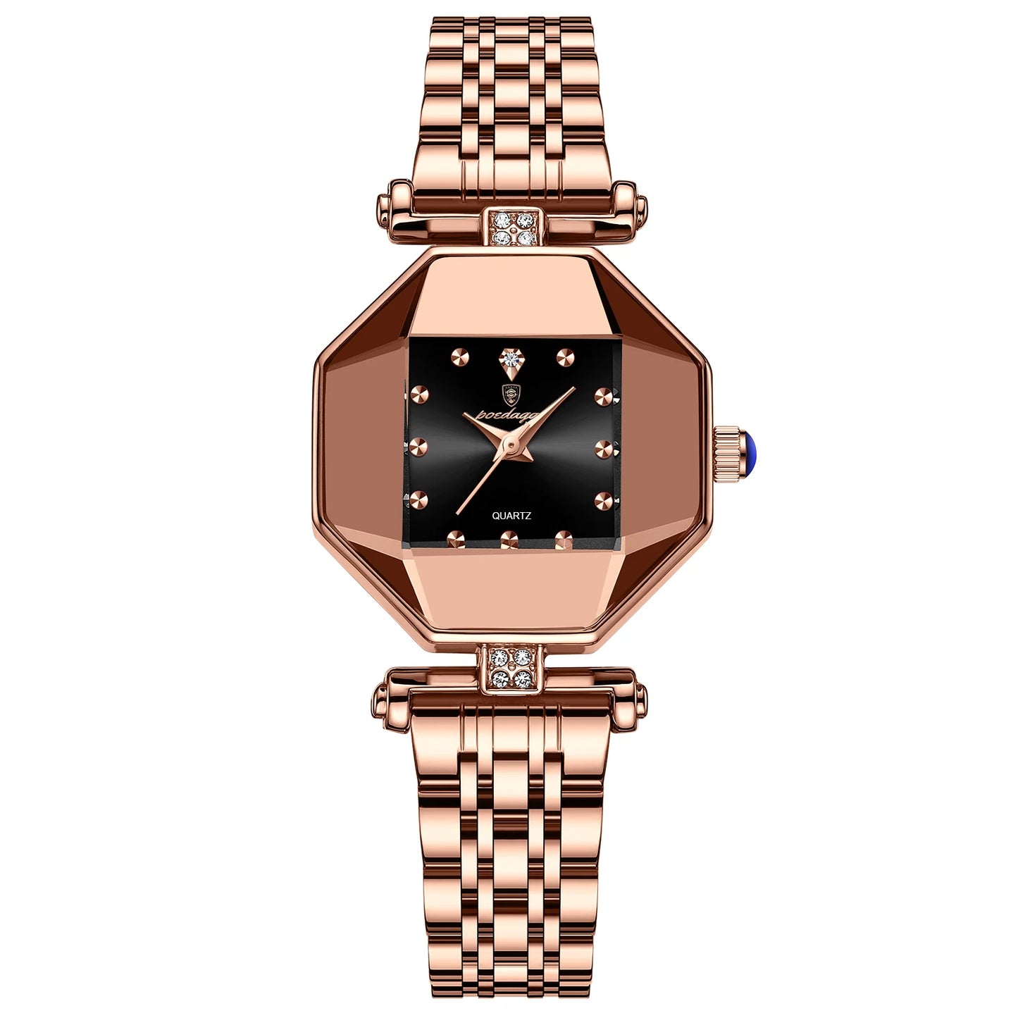 Poedagar Luxusmarke Frauen Uhr Edelstahl Fleck wasserdichte Quarzuhren für Frau Mode einfache Roségold Damen uhr Geschenk