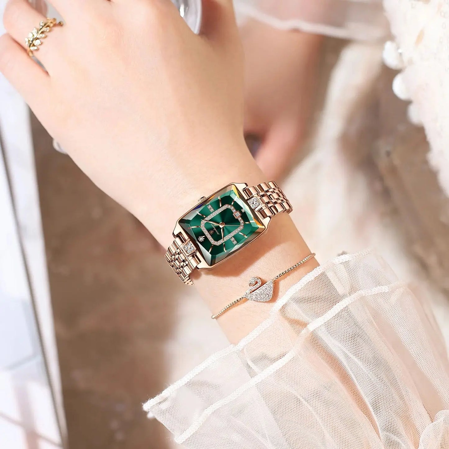 POEDAGAR Luxus Marke Damen Armbanduhr