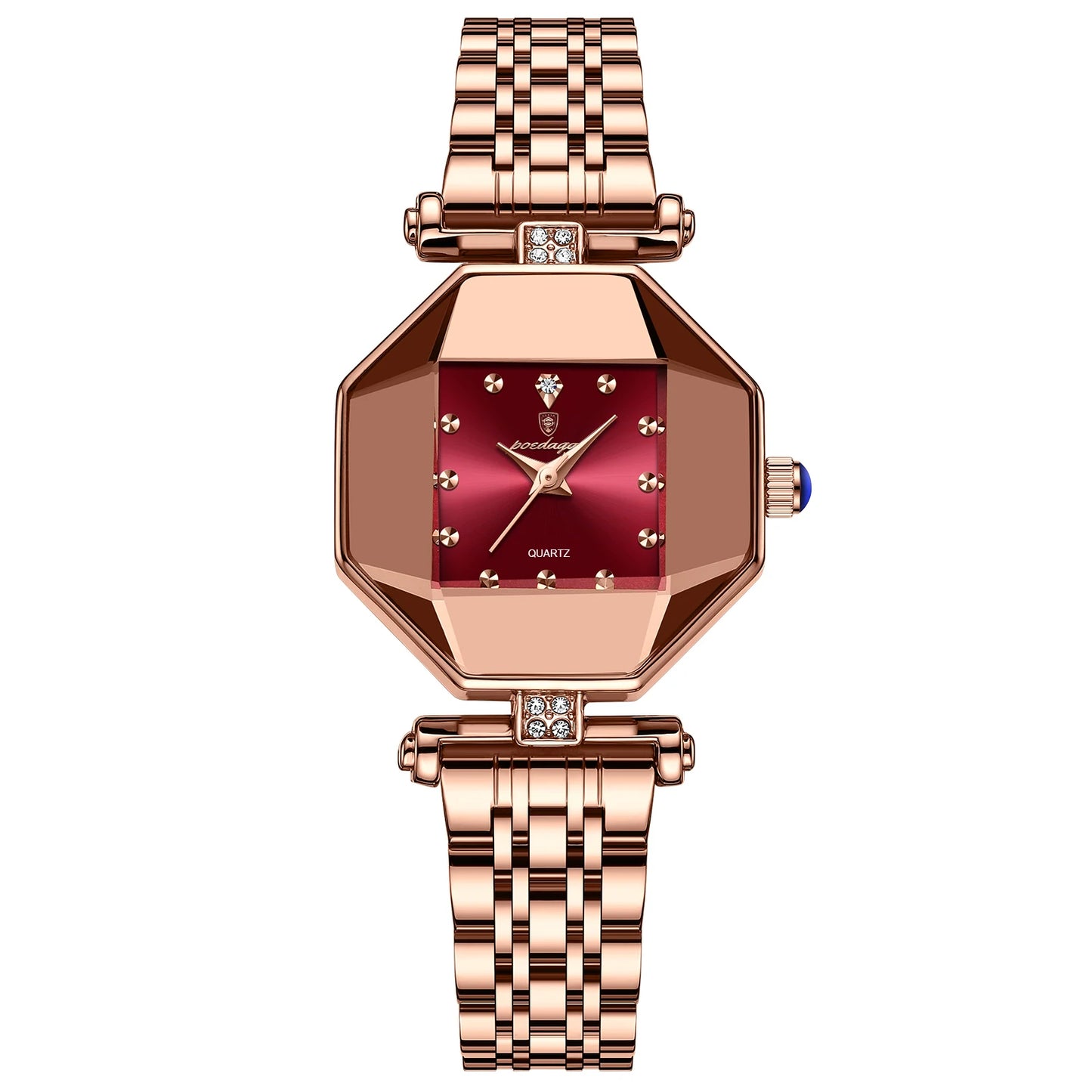 Poedagar Luxusmarke Frauen Uhr Edelstahl Fleck wasserdichte Quarzuhren für Frau Mode einfache Roségold Damen uhr Geschenk