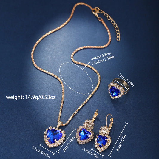 5/1PCS Set Luxus Quarzuhr Frauen Ring Halskette Ohrring Strass Mode Armbanduhr Casual Damen Armband Uhren Keine box